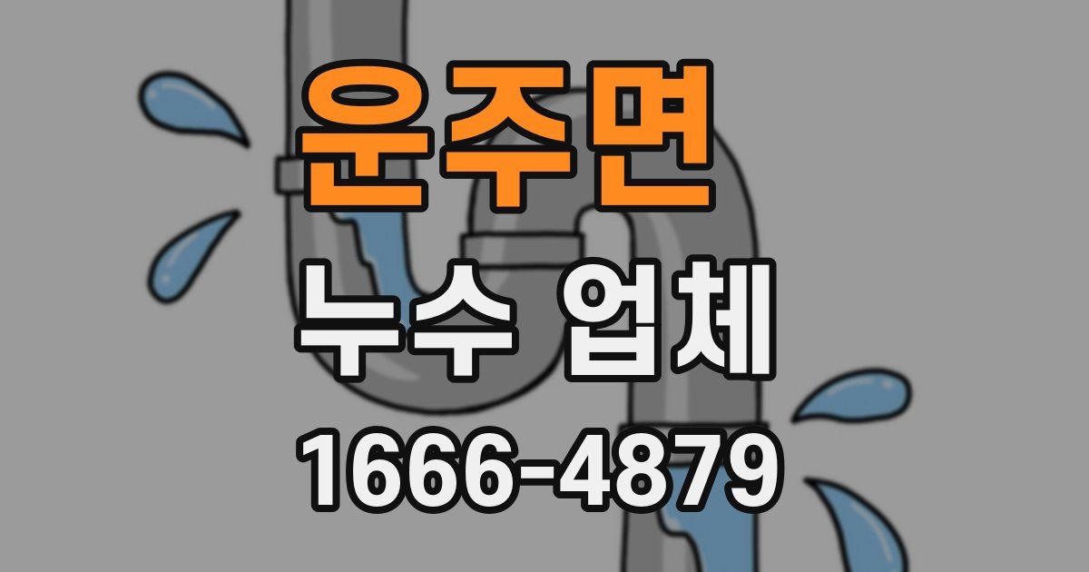 운주면 누수 업체