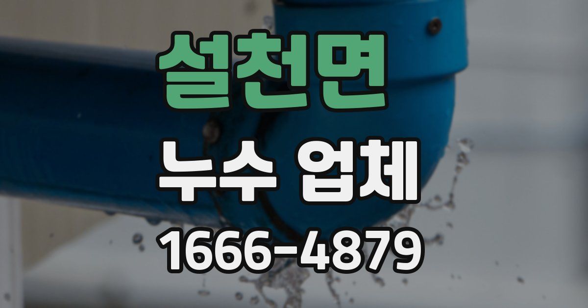 설천면 누수 업체