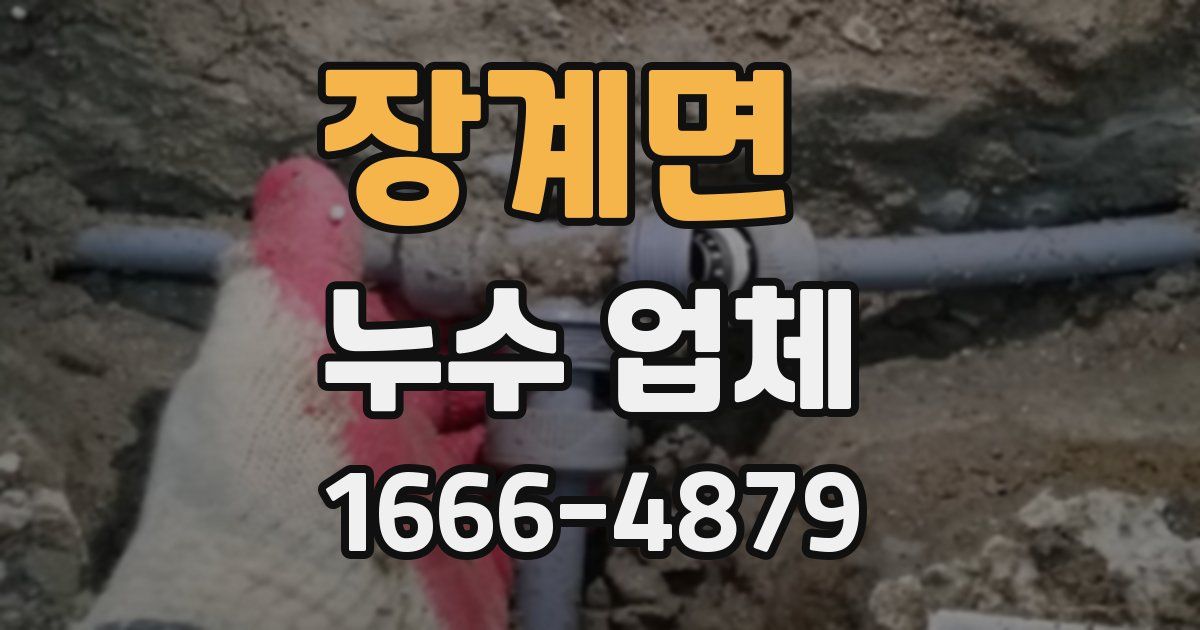 장계면 누수 업체