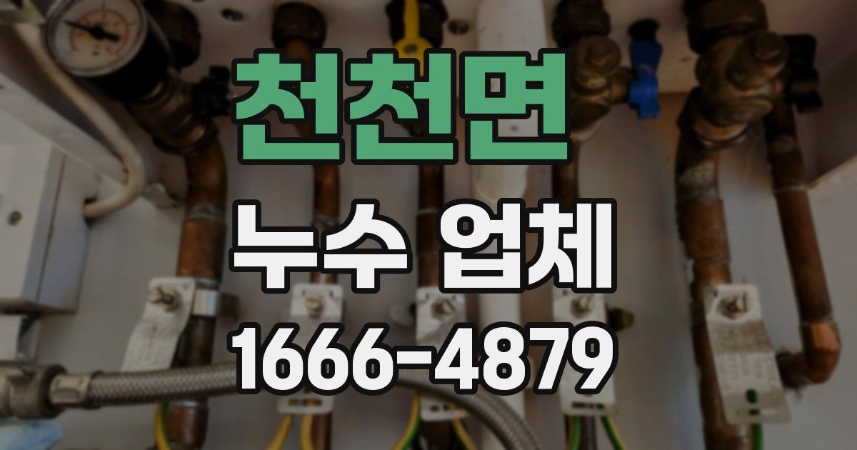 천천면 누수 업체