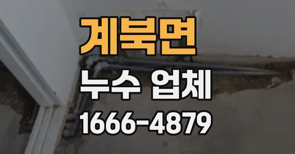 계북면 누수 업체