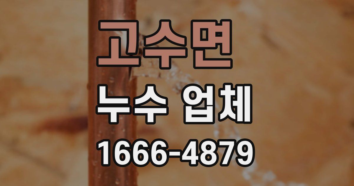 고수면 누수 업체