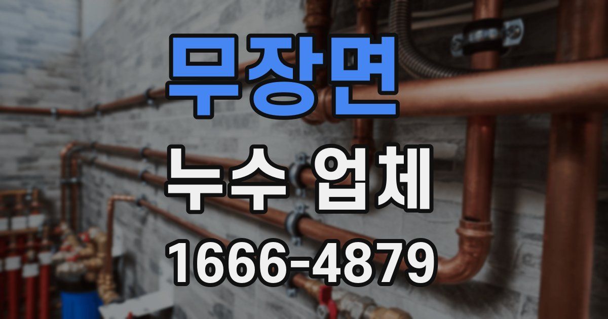 무장면 누수 업체