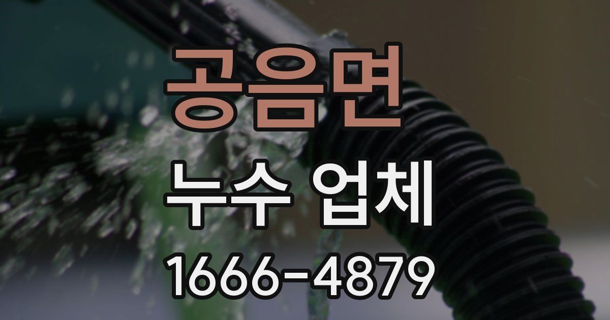 공음면 누수 업체