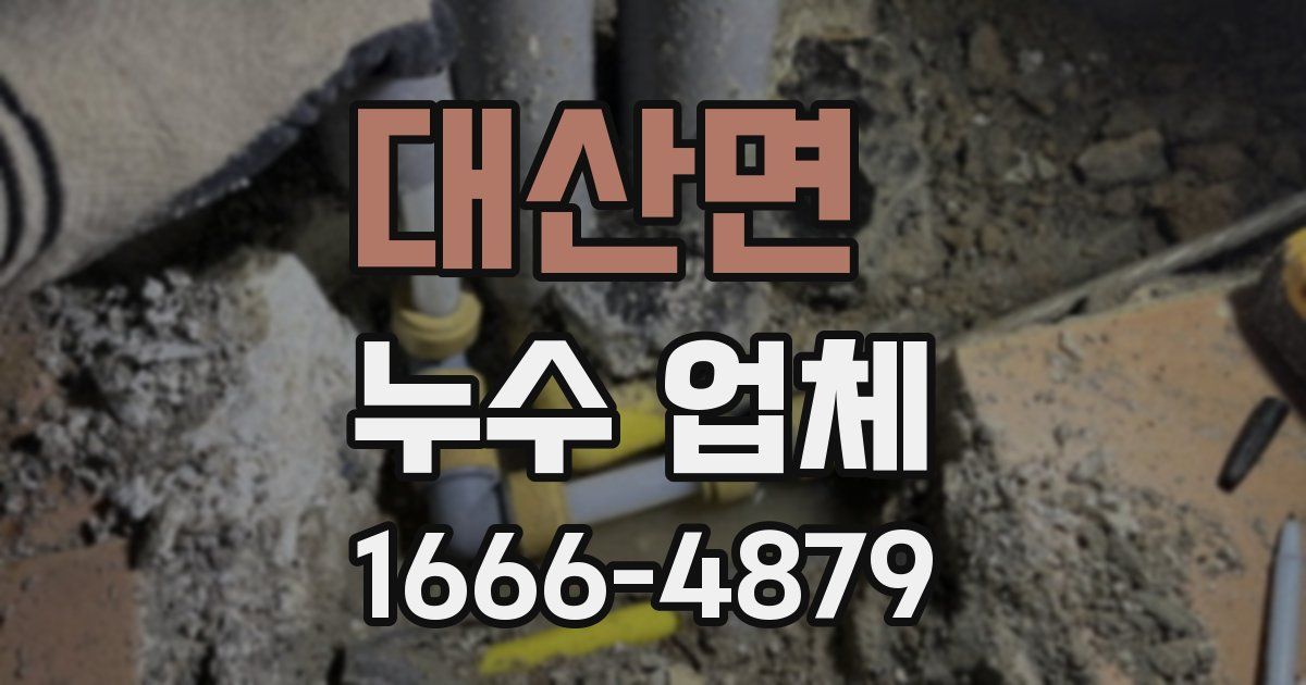대산면 누수 업체