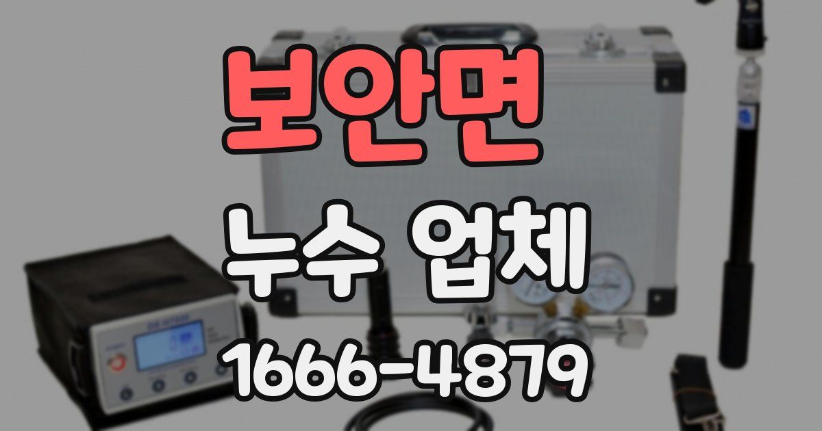 보안면 누수 업체