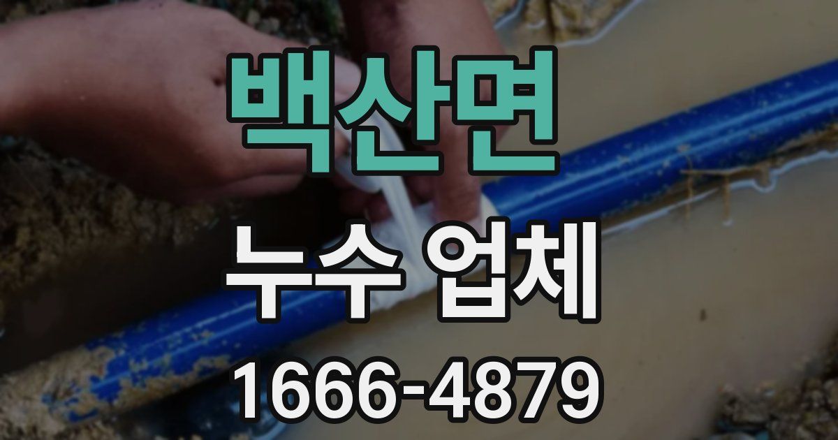 백산면 누수 업체