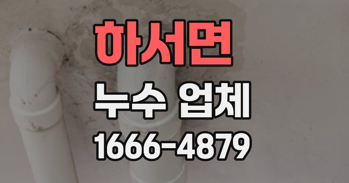 하서면 누수 업체
