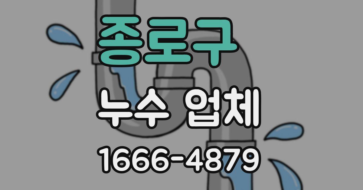 종로구 누수 업체