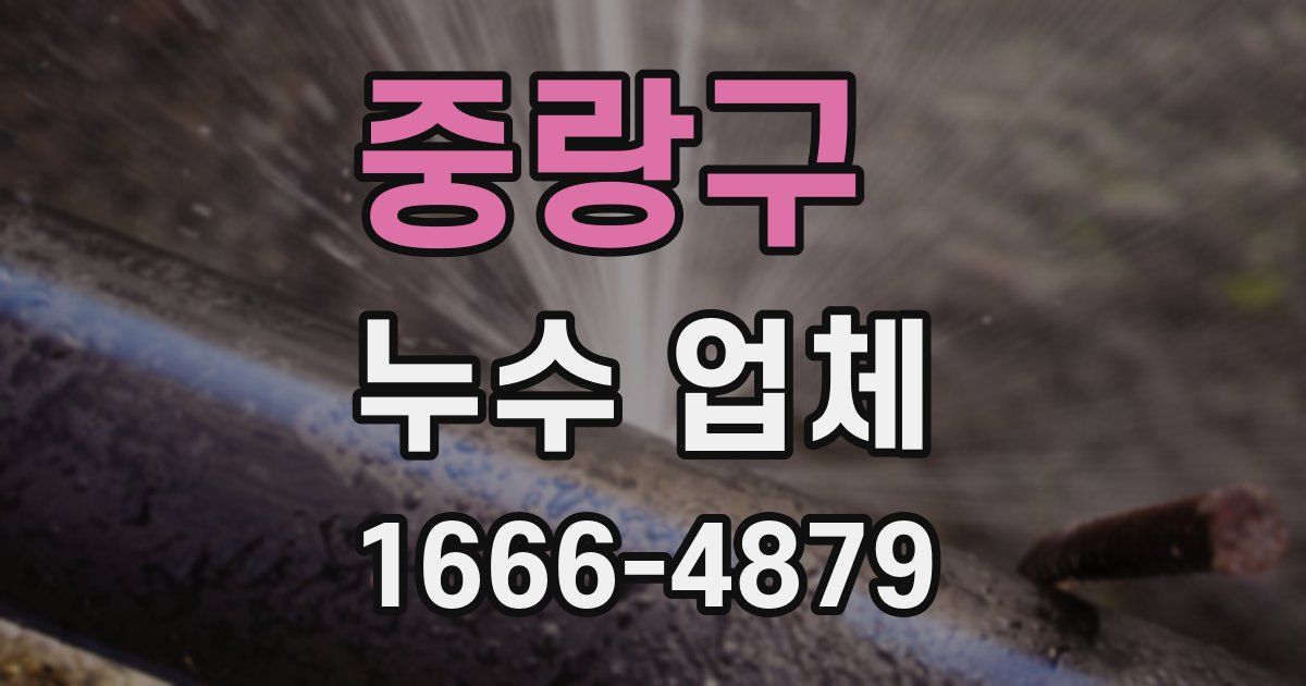 중랑구 누수 업체