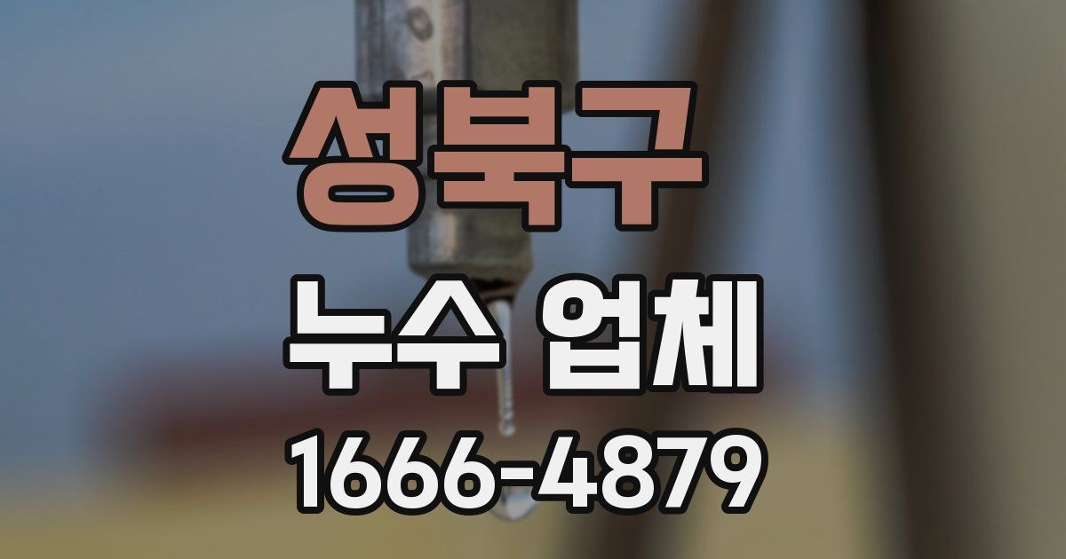 성북구 누수 업체