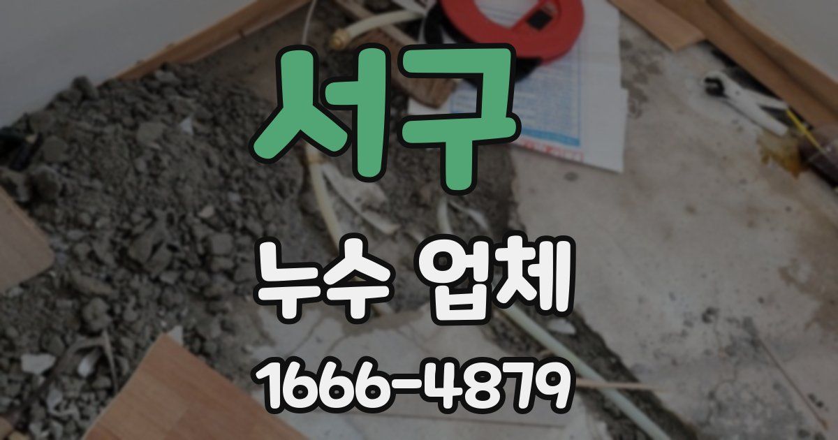 서구 누수 업체