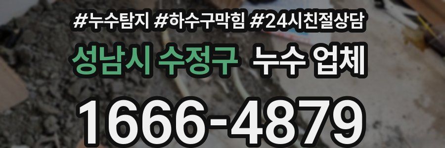성남시 수정구 누수 업체