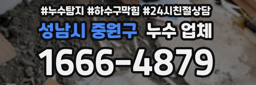 성남시 중원구 누수 업체