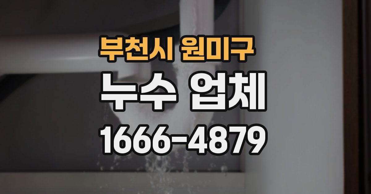 부천시 원미구 누수 업체