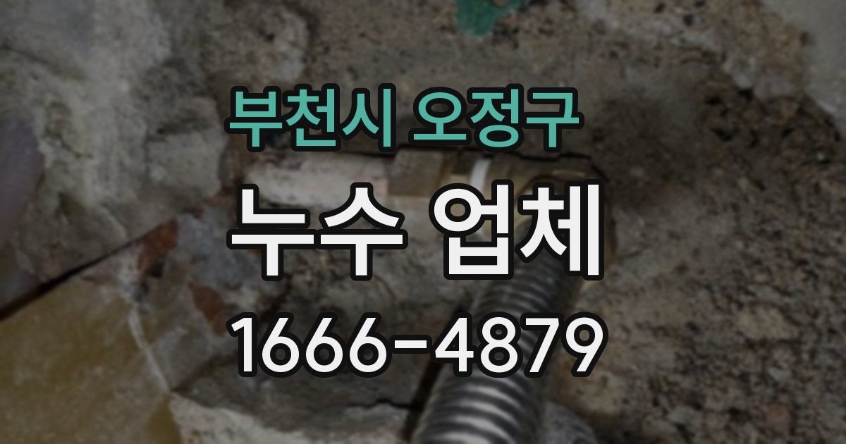 부천시 오정구 누수 업체
