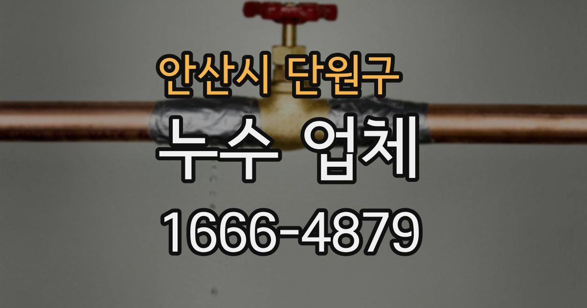 안산시 단원구 누수 업체