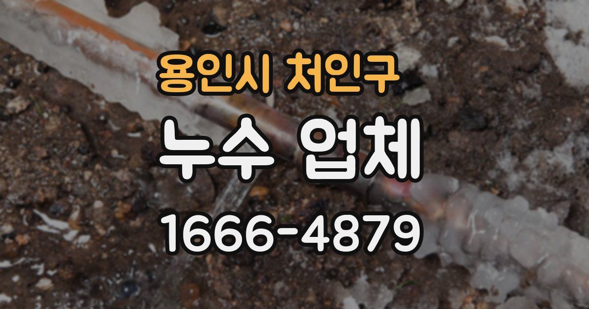 용인시 처인구 누수 업체