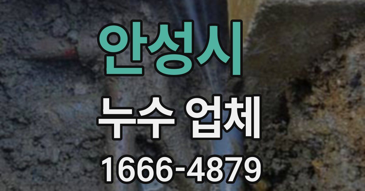 안성시 누수 업체