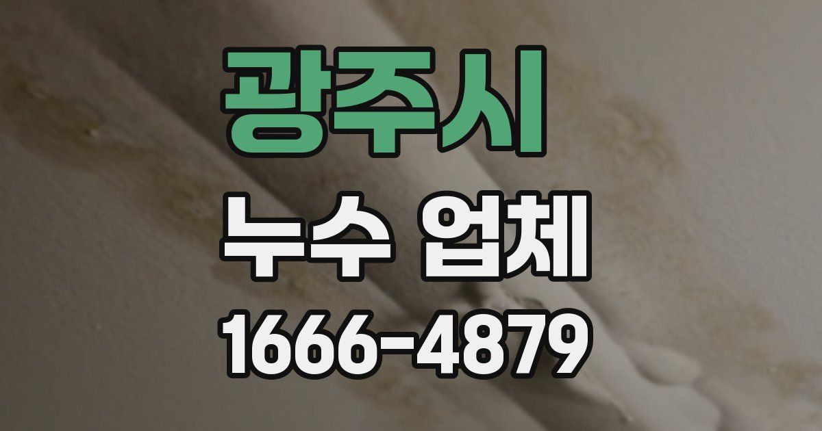 광주시 누수 업체