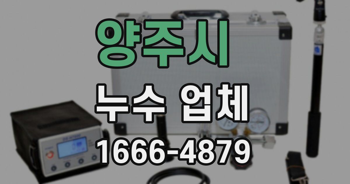 양주시 누수 업체