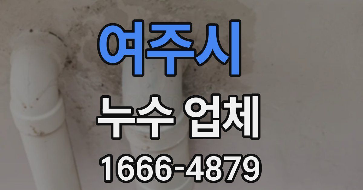 여주시 누수 업체