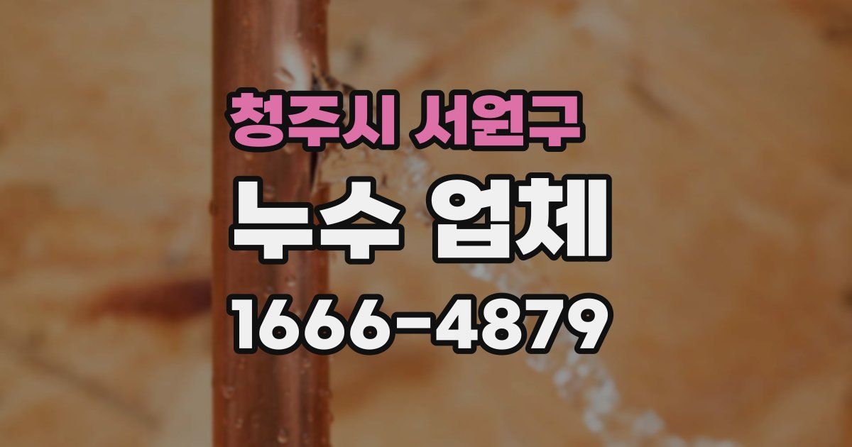 청주시 서원구 누수 업체