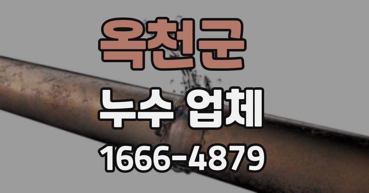옥천군 누수 업체