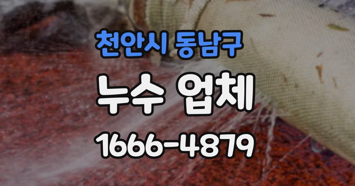 천안시 동남구 누수 업체