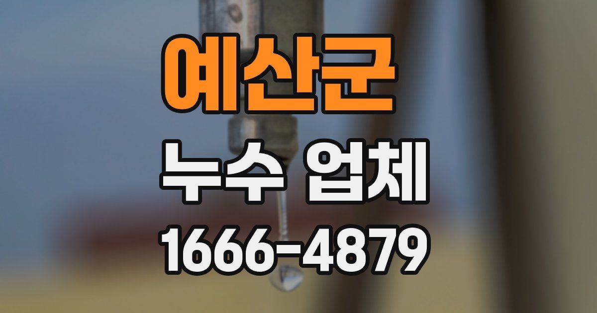 예산군 누수 업체