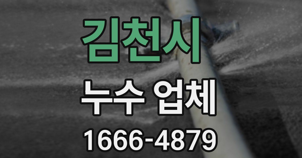 김천시 누수 업체