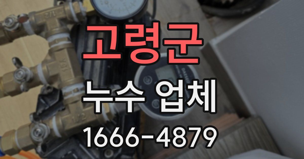 고령군 누수 업체