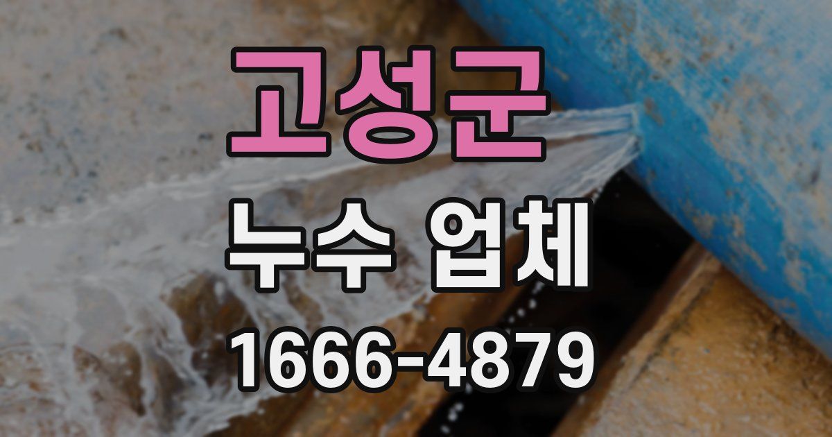 고성군 누수 업체