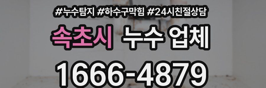 속초시 누수 업체