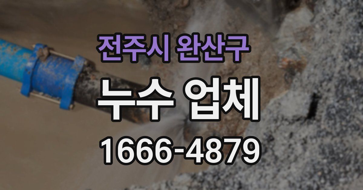 전주시 완산구 누수 업체