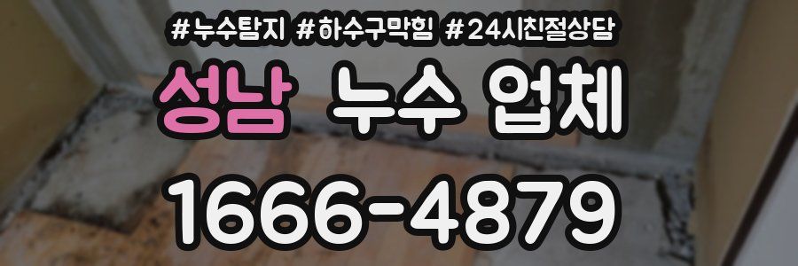 성남 누수 업체