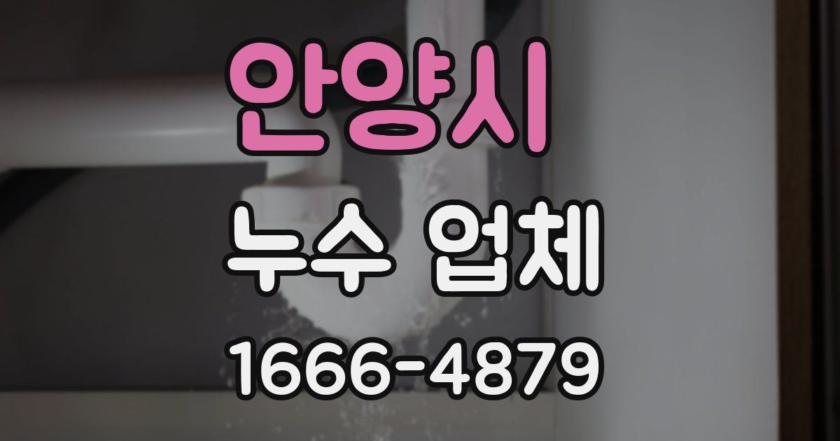 안양시 누수 업체