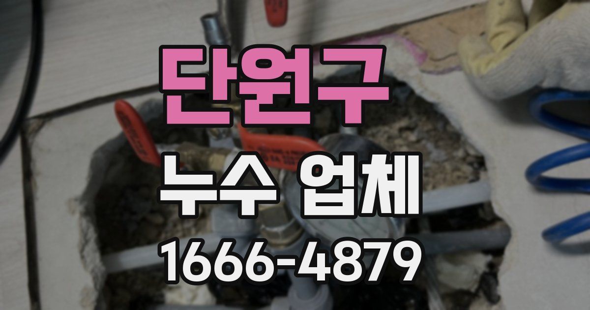 단원구 누수 업체