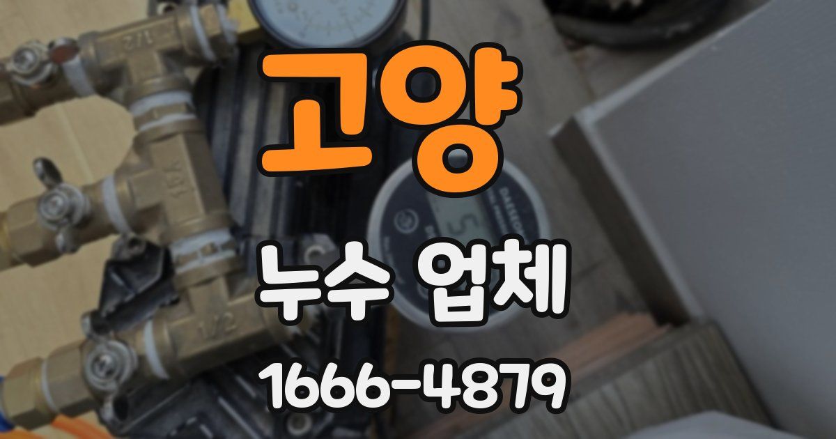 고양 누수 업체