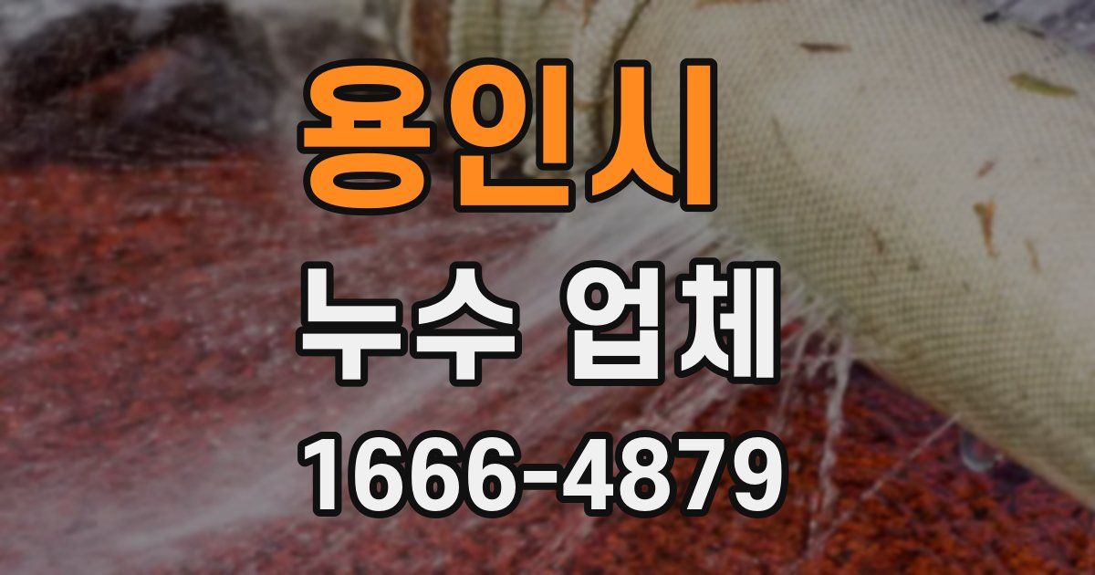 용인시 누수 업체