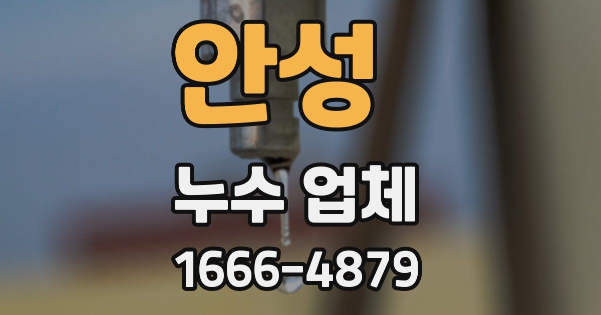 안성 누수 업체
