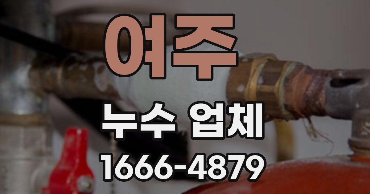 여주 누수 업체