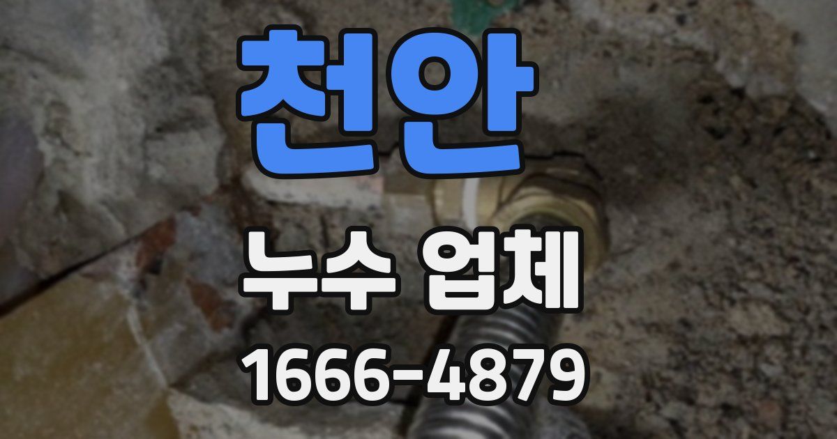 천안 누수 업체