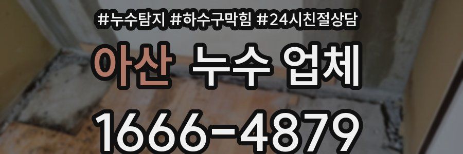 아산 누수 업체