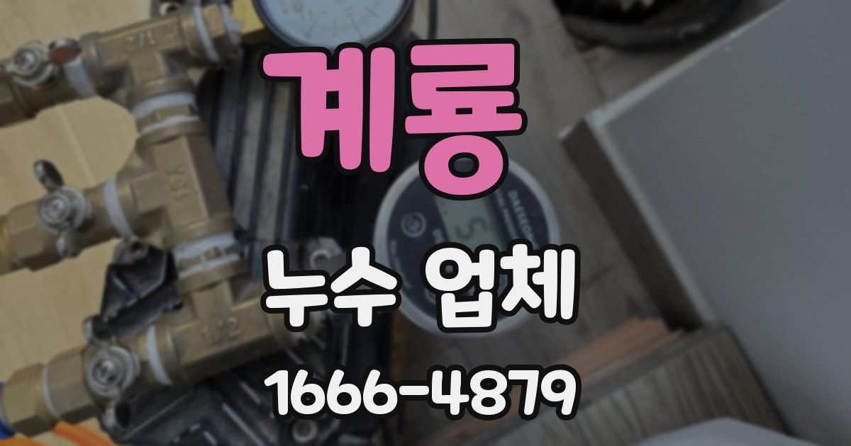 계룡 누수 업체
