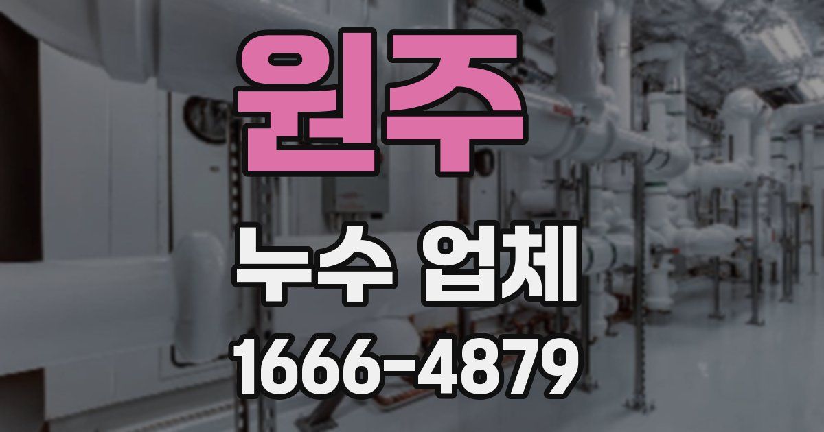 원주 누수 업체