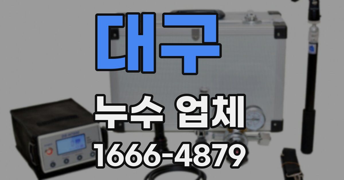 대구 누수 업체