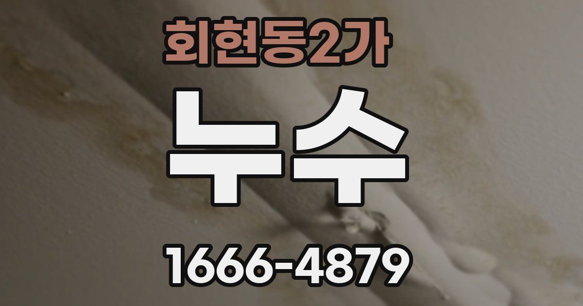회현동2가 누수