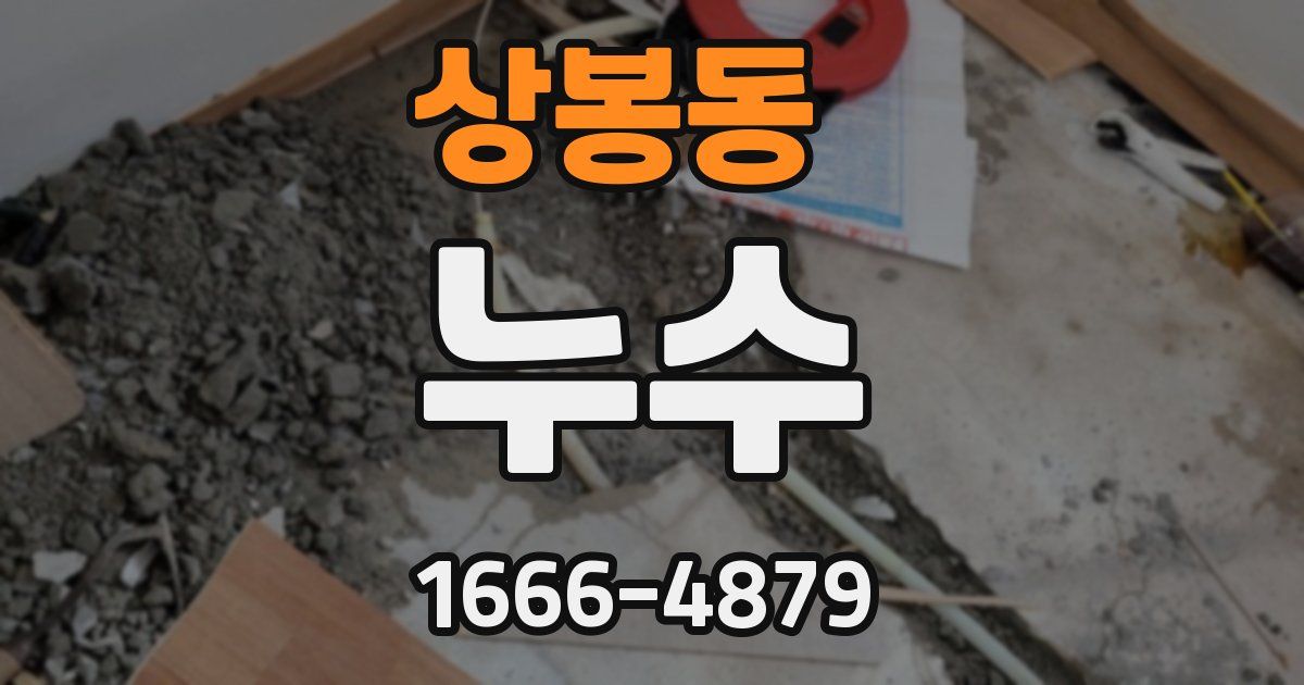 상봉동 누수