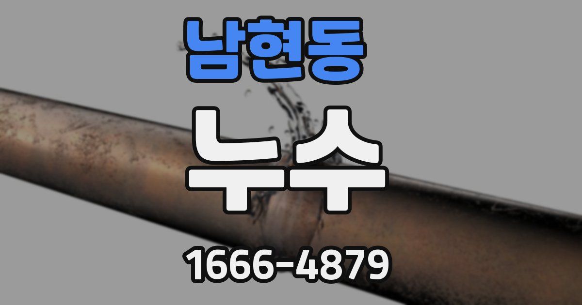 남현동 누수